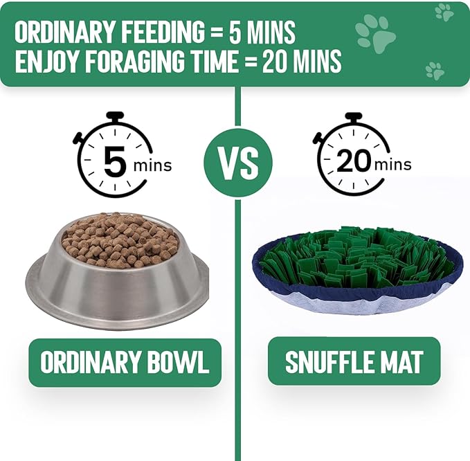 PET ARENA Snuffle Mat for Dogs - Adjustable Interactive Puzzle Toy for Large & Small Breed Slow Feeder for Mental Stimulation & Stress Relief Encourages Natural Foraging Ideal for Indoor & Outdoor Use