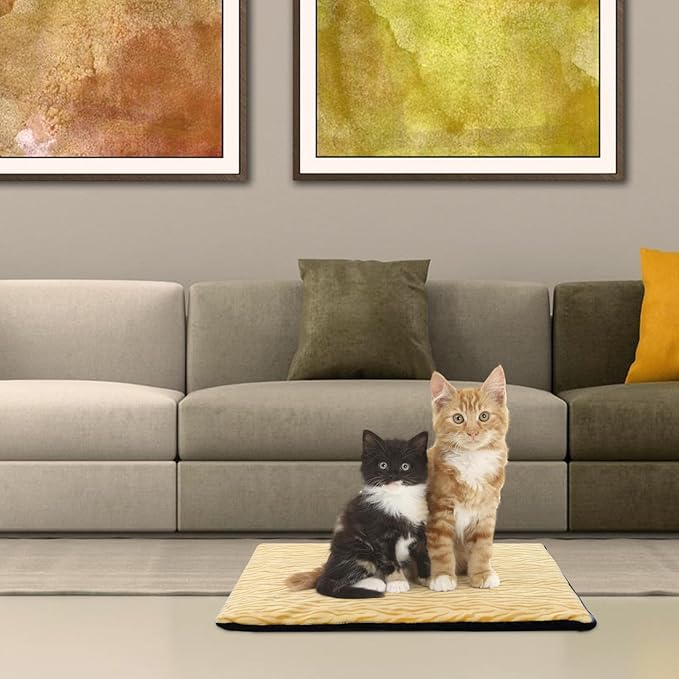 Self-Warming Cat Bed Indoor/Outdoor Super Soft Self Heating Pet Mat Washable Thermal Pad for Cat & Dog