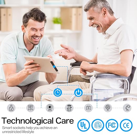 WiFi Smart Plug, Wireless Plugs Outlet Compatible with Alexa & Google Voice Assistant, App Controlled Outlet with Timer Function, 2.4GHz Only Wi-Fi Smart Socket, Smart Plug Timer for Home