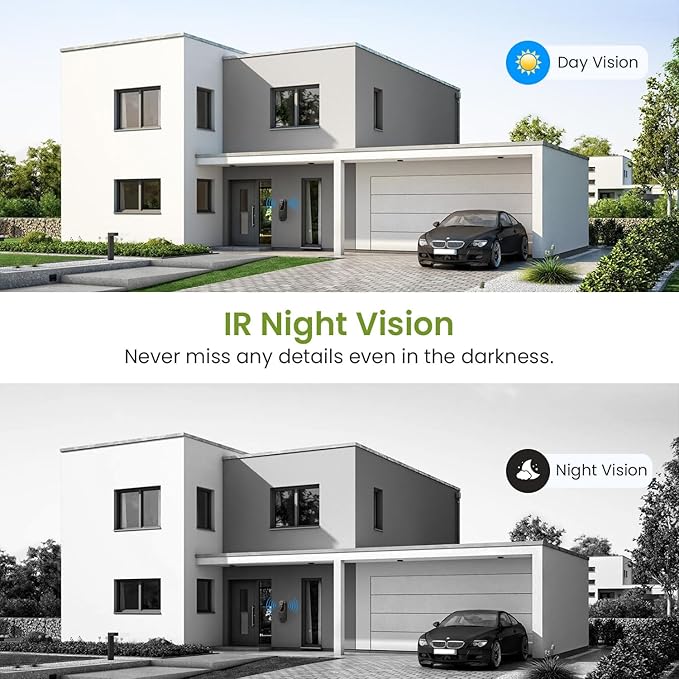 1080P Wireless Video Doorbell Camera, Smart Outdoor Surveillance Cam, FHD Live View, Cloud Storage, AI Human Detection, Night Vision, Two Way Audio, Instant Alert (Brown)