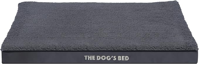 The Dog’s Bed Orthopedic Dog Bed, Large Grey Plush, Waterproof, Supportive Dog Bed with Washable Replaceable Covers, Veterinary Approved
