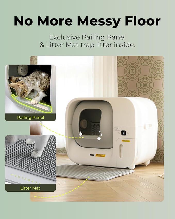 Furbulous True Odor-Free Self Cleaning and Packing Litter Box, Automatic Cat Litter Box with Self-Pack and Refill System, APP Control, Extra Large Space for 3.3-22 lbs Cats, Upgraded Version