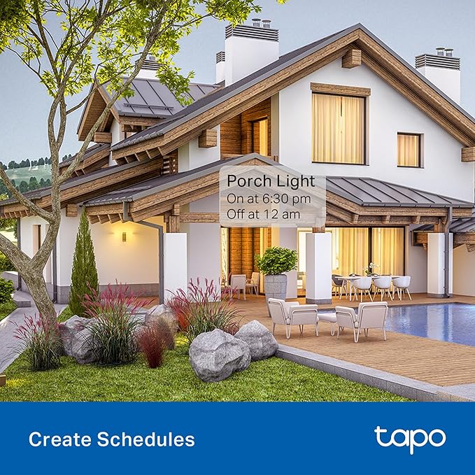 Tapo Outdoor Smart Dimmer Plug for Outdoor Lights, Matter, App Control, IP65 Weather Resistant, Works with Siri, Alexa, Google, ETL Certified, Energy Monitoring,150WLED/CFL, 2.4GHZ WiFi Only, P430M