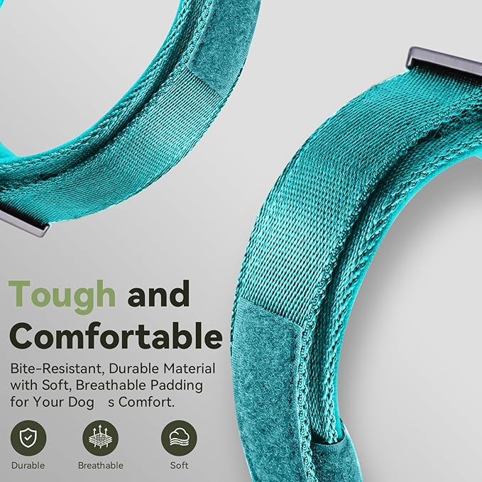 2025 Upgrade Waterproof AirTag Dog Collar, Military Tactical Dog Collar with AirTag Holder, Comfortable Control Handle and Metal Buckle, GPS Dog Collar Holder for Medium to Large Dogs (Blue, XL)