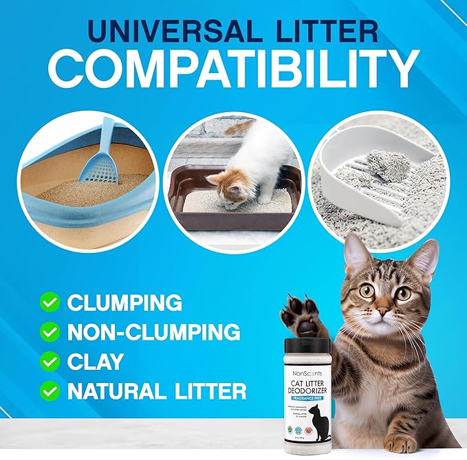 NonScents Odor Control Cat Litter Deodorizer - Professional Strength Odor Neutralizer, 16oz