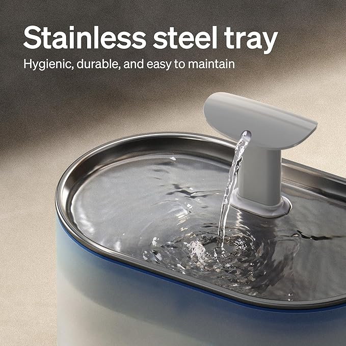 PETLIBRO Cat Water Fountain Stainless Steel,Ultra Quiet,71fl oz/2.1L Automatic Cat Fountain,Two Flow Modes,BPA-Free Capsule Metal Healthy Pet Water Fountain for Cats Inside with 4 Large Filters