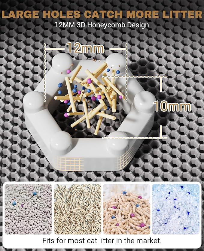 Fostanfly Cat Litter Mat - Extra Large XL 45"x 27" Cat Litter Trapping Mat, Machine Washable Double Layer Design, Urine & Waterproof for Kitty- Easy Clean for Floor