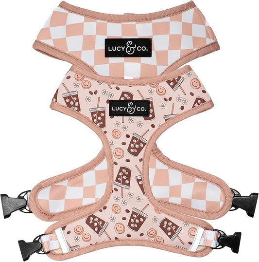 Lucy & Co. Cute Reversible Dog Harness Walking Halter - Best Designer Pet Harnesses for XS - XL Dogs - Padded Adjustable Vest for Easy Walking (Large, Merry & Bright)