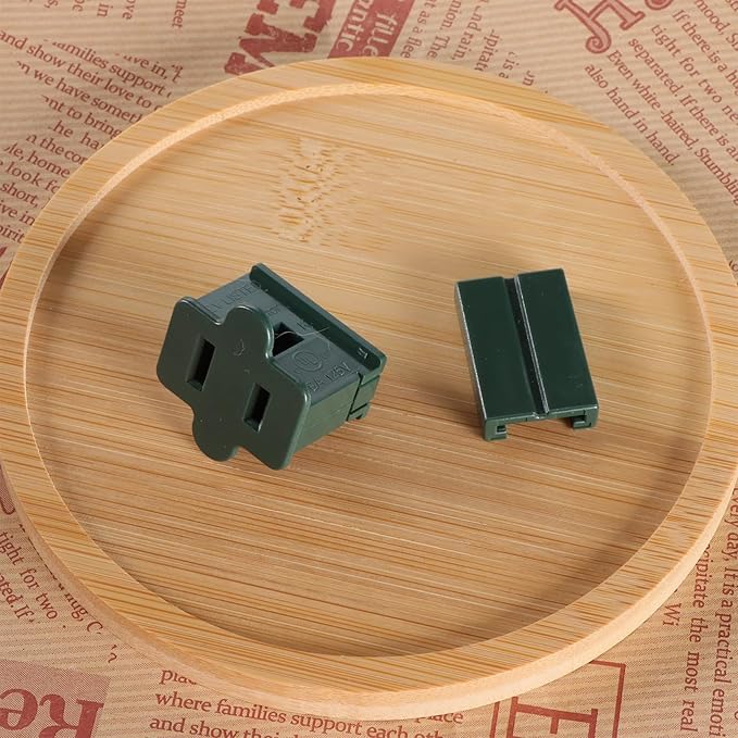 Female Vampire Plug - 25PCS SPT-1 Green Electric Plugs for Christmas Light Strings & Lamps and DIY Projects
