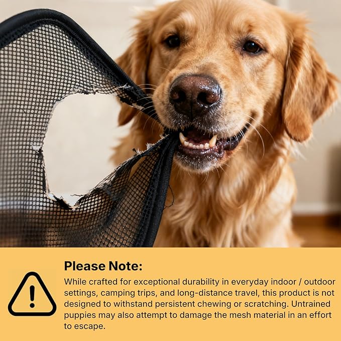 Veehoo Large Dog Crate for Indoor Outdoor, Portable Collapsible Travel Dogs Crate, 36 Inch Soft Foldable Pet Kennel with 4-Door Mesh Windows