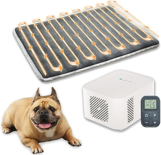 Pet Mat Heating & Cooling System, Consistent Warm and Cold Water Pad for Dogs and Cats, No Chemical Gel or Refrigeration Needed, Machine Washable, Ideal for Home(18.0"L x 18.0"W x 1.0"Th)