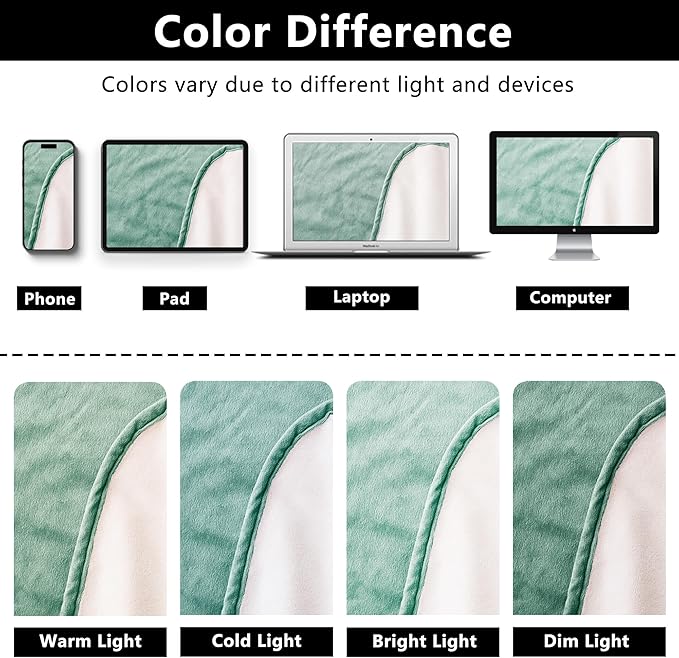 Waterproof Blanket for Bed, Leak Proof Dog Couch Blankets Reversible, Pet Throw Sofa Furniture Protector Machine Washable-82 x120,Green+Cream