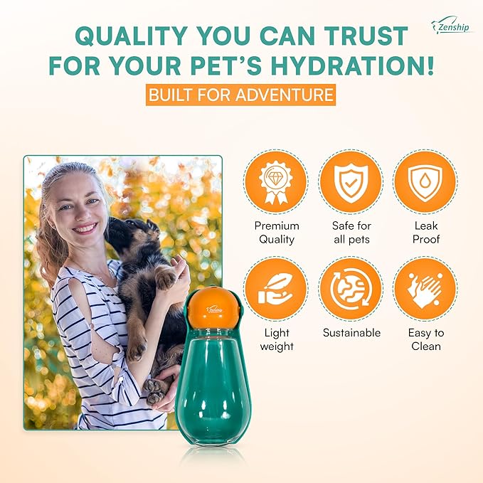 Foldable Dog Water Bottle Dispenser with Portable Bowl