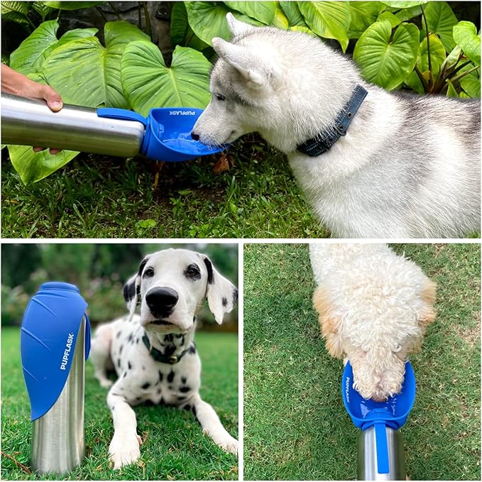 PupFlask Large Dog Water Bottle | 27 or 40 OZ Stainless Steel | Convenient Dog Drink Dispenser | Puppy Travel Water Bowl | Portable Pet Hydration Bottle | Leak Proof | Perfect Size For All Breeds