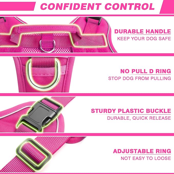 WINSEE Service Dog in Training Mesh Harness with 10 Pet Patches, Soft Air Mesh Breathable Tactical Dog Molle Vest, Reflective Military Pet Vest for Walking Hiking for Small Dogs