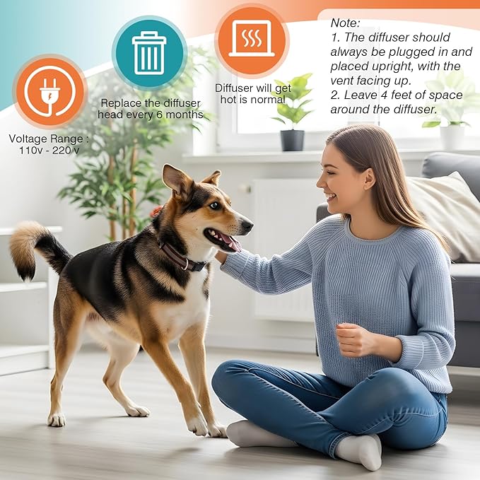 Dog Calming Pheromones Diffuser to Calm Pet 12 in 1 Advanced Kit Appeasing Pheromone for Anxiety Relief (5 Plug in+7 Pack 48ml Refill) Reduce Aggression Fighting Barking Stress (Tasteless)