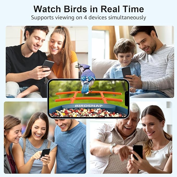 birdsnap® PAV-Bird Feeder with Camera 2K HD, 64GB Card, AI Identify Bird Species Smart Bird House with Camera Solar Powered, Record Video Live View, Auto Capture, Ideal Gift for Birds Lover