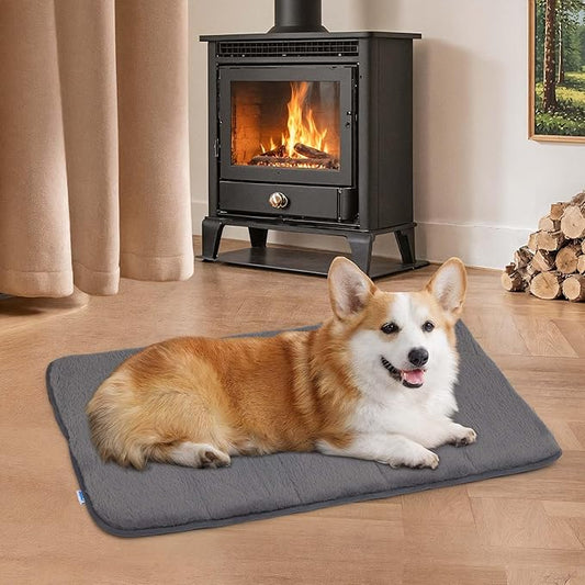 Dog Crate Pad for Medium Dogs - 30x20 Orthopedic Dog Bed with Memory Foam, Washable Water-Resistant Soft Pet Mat with Non-Slip Bottom, Grey