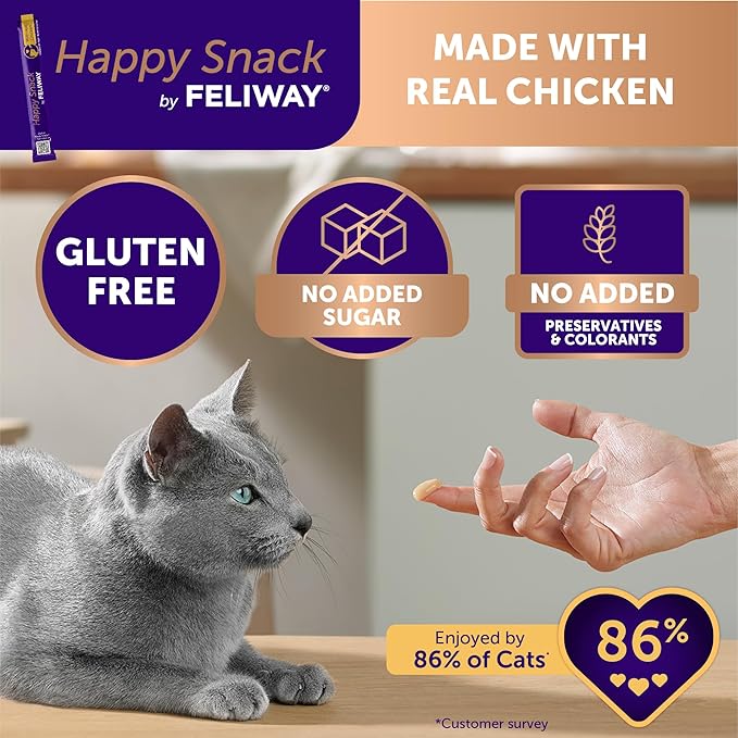 FELIWAY Optimum 3 x 30 Day Cat Calming Refills for Pheromone Diffuser & Happy Snack by FELIWAY Delicious Calming cat Treats (12-ct Chicken Flavor)