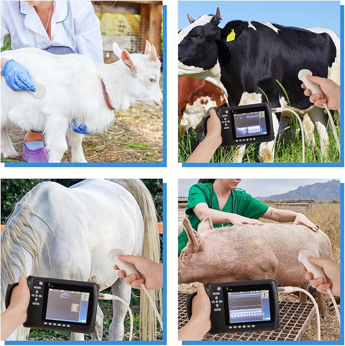 Portable Ultrasound Machine for Pregnancy - with 5.0MHz Micro-Convex Probe & 5 Imaging Modes, Pregnancy Digital Ultrasound Machine for Cattle, Horse, Pigs, Sheep, Cats, Dogs, Rabbit, Fish