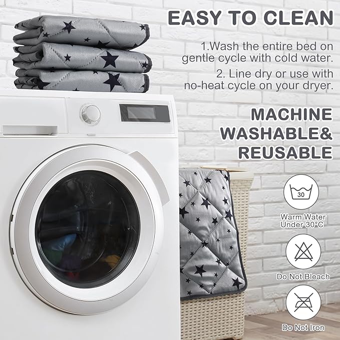 Namalu 4 Pack Self Warming Cat Bed Self Heating Cat Mat Star Pattern Soft Dog Crate Pad Thermal Pet Mat Anti Slip Kennel Dog Washable Warming Bed for Outdoor Indoor(20 x 27.5 Inch,Gray)