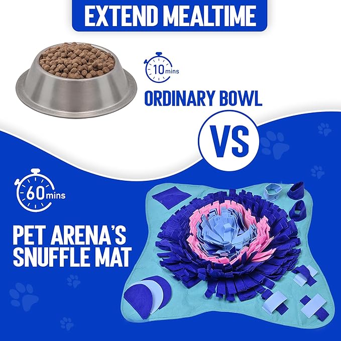 PET ARENA Snuffle Mat for Dogs Large Breed, Cats - 25" x 25’’ Enrichment Toys for Large Snuffle Mat Dogs Encourages Natural Foraging Skills and Stress Relief for Size Small/Medium/Large Dog