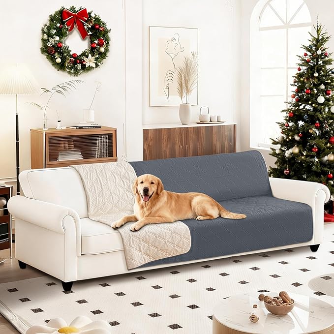 Waterproof Couch Covers for Pets, Waterproof Dog Bed Cover, Anti-Slip Soft Dog Blankets, Couch Cover for Dogs Washable, Pet Blanket for Puppy Large Dogs Cat (82x102 Inch, Dark Grey)