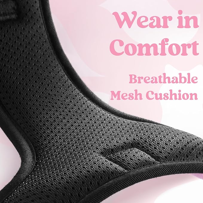 rabbitgoo Dog Harness Small Sized, No Pull Pet Harness with 3 Buckles, Adjustable Soft Padded Vest with Control Handle, Walking Reflective Pet Vest for Small Dogs, Pink, S