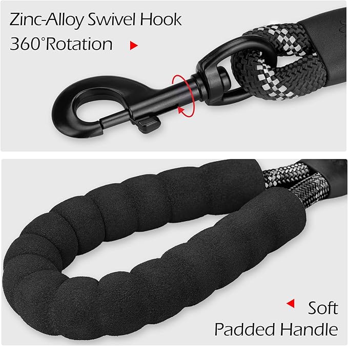 PoyPet Dog Harness and Leash Combo, Escape Proof No Pull Vest Harness, with 5 Feet Leash, Reflective Adjustable Soft Padded Pet Harness with Handle for Small to Large Dogs(Black,S)