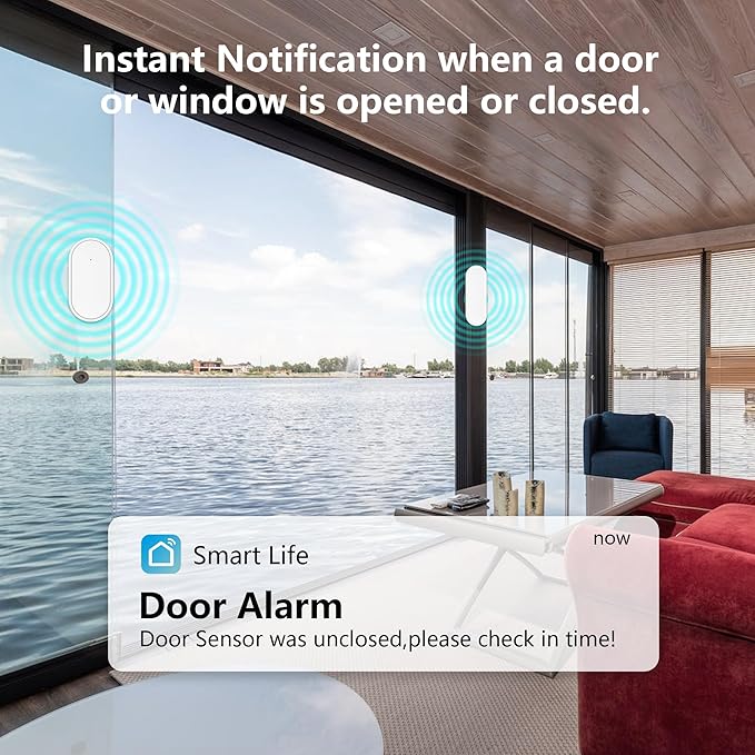 Home Alarm System,12 Pieces Smart Home Alarm Security System DIY No Monthly Fee,Phone Alert,Alarm Siren,Door/Window Sensors,Remotes,Compatible with Alexa and Google, for House Apartment Office,Villa