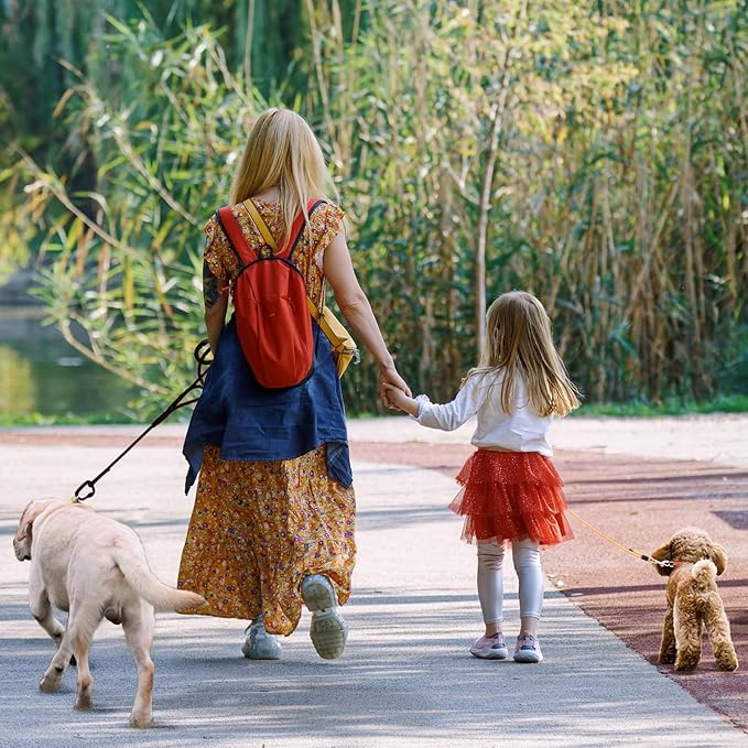 Twin Tails Leash Set - 5ft Double Handle Dog Leash and 4.5ft Lightweight Premium Rope Dog Leashes, Kid-Friendly Family Set, Reflective Pet Leashes for Small Medium and Large Dogs