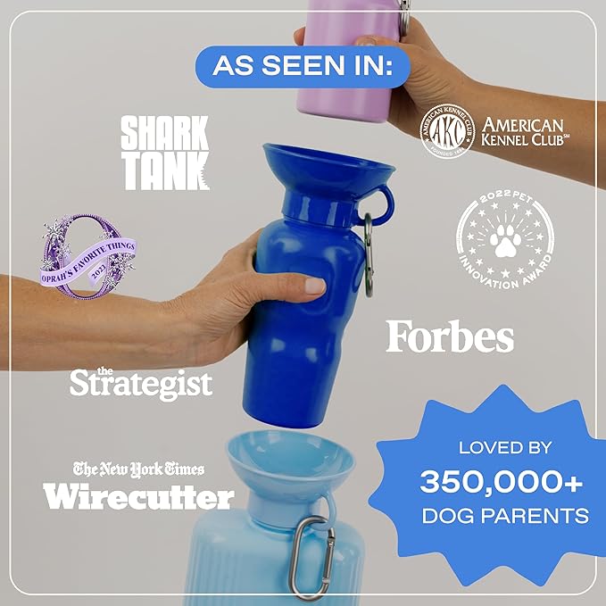 Springer by Springland Dog Water Bottle | Portable Travel Water Bottle Dispenser for Dogs | Dog Gift Seen on Oprah's Favorite Things, Shark Tank | Leak-Proof Bottles | BPA-Free 22oz Lilac