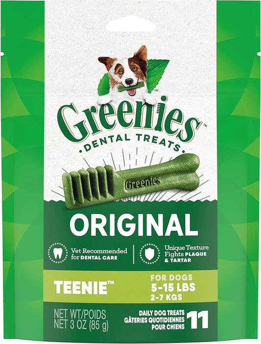Greenies Original Teenie Dental Dog Treats, 3 oz. Pack (11 Treats)