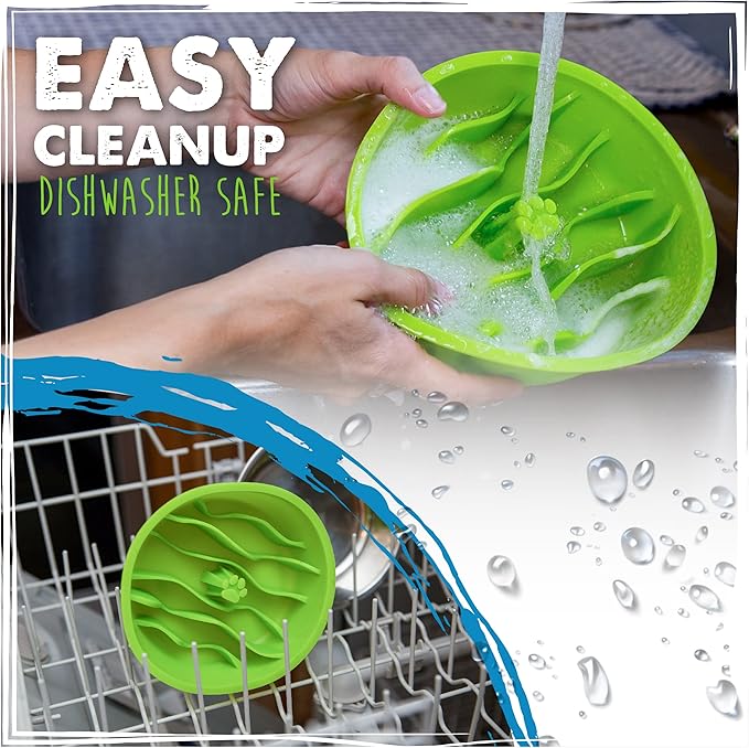 Mighty Paw Slow Feeder Dog Bowls | Interactive Dog Bow Insert - Silicone Puzzle Feeder Insert - Medium for All Sized Breeds (7" x 2")