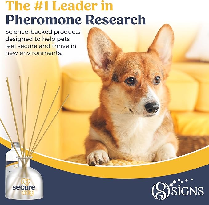 SIGNS SecureDog Calming Diffuser for Supporting Calm and Well-Being to Help Relieve Any Feeling of Anxiety or Stress, Dog Pheromone Passive Stick Diffuser Home Starter Kit