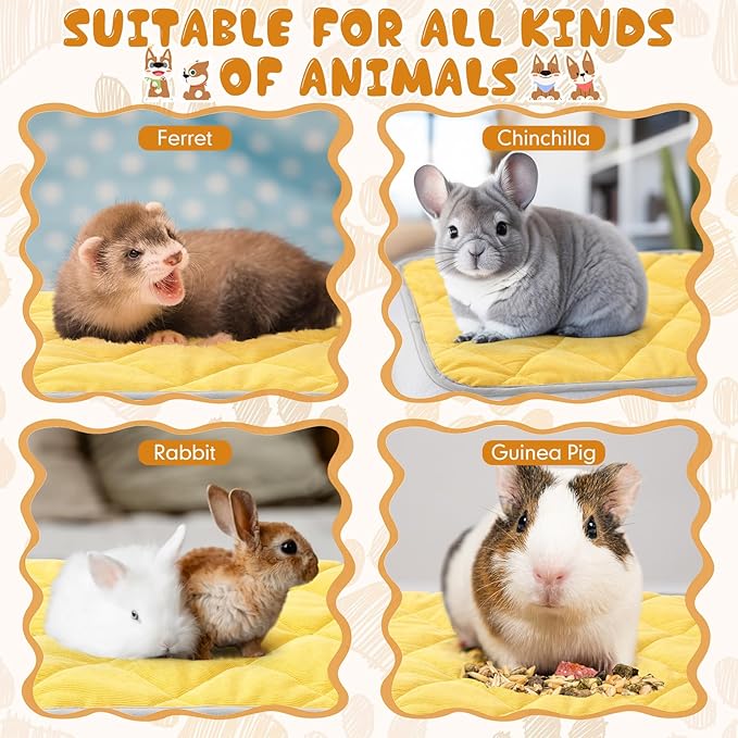 Novabright 4 Pack Self Warming Cat Bed Cat Dog Heating Pad Soft Warm Thermal Mat with Anti-Slip Bottom Dog Crate Pad for Outdoor Indoor Small Dogs Kittens (Turmeric Color,17.7 x 23.6 Inches)