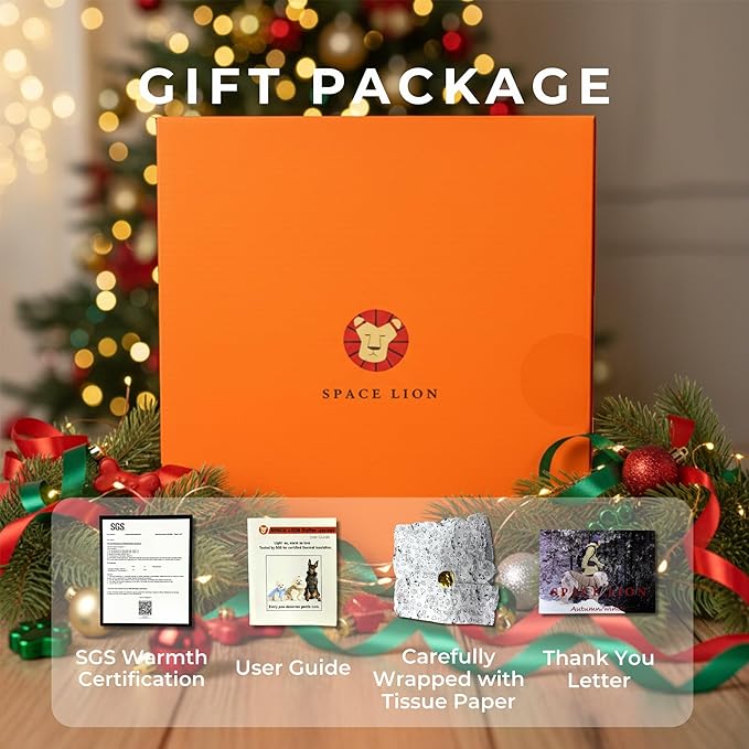 SPACE LION Dog Puffer Jacket, Down Winter Coat, Durable Outdoor Coat for Cold and Windy Conditions, Lightweight & Adjustable Fit Coats for Medium & Large Dogs,(Black, Size18/L+)