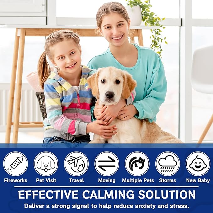 6-in-1 Dog Calming Pheromone Diffuser (2 Plug in + 4 Refills), Relief Anxiety, Storm Stress & Indoor Behavior Support, 120-Day Long Lasting Refill, Natural Odorless Safe Formula