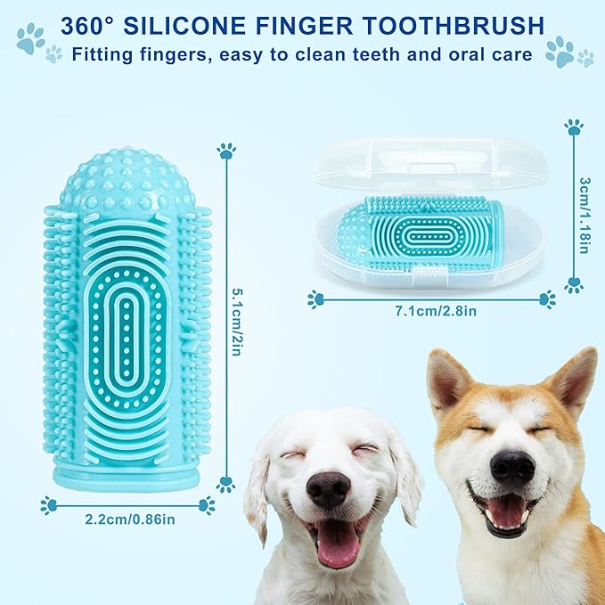 Dog Toothbrush 4 Pack Dog Tooth Brushing Kit Dogs Finger Toothbrush for Teeth Cleaning & Dental Care Cat Toothbrushs Doges Tooth Brush Puppy toothbrushs Pet Toothbrushes Finger Brush