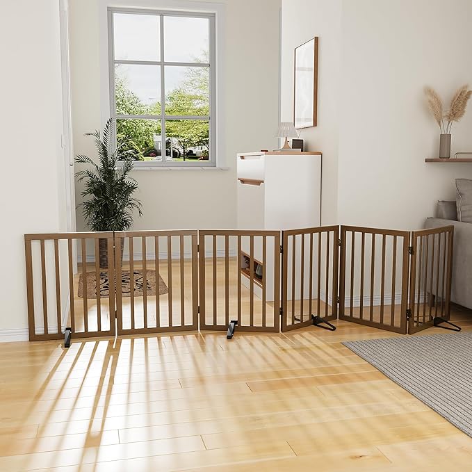 Dog Gate for Stairs,Foldable Dog Gate for Indoor Doorways House,Freestanding Pet Gates for Dogs,Doogie Puppy Fence Gate