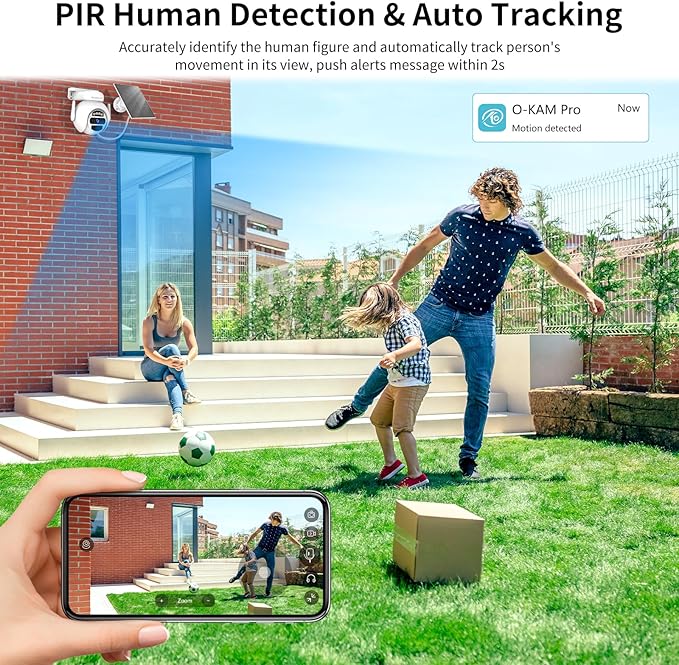 VSTARCAM Solar Security Camera Wireless Outdoor, 3MP Battery Powered WiFi Cameras Outside with Color Night Vision, Pan/Tilt, PIR Human Detection, 2-Way Audio, IP66, Local/Cloud Storage