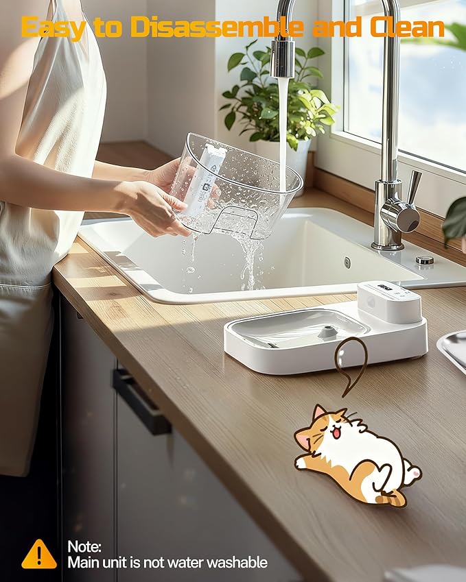 ODSD Cat Water Fountain, App Monitoring Wastewater Separation & No Filter Cotton, Pet Water Fountain with 101oz/3L Large Capacity Tank, Wireless Automatic Water Dispenser for Cats Indoor, 2.4G Wi-Fi