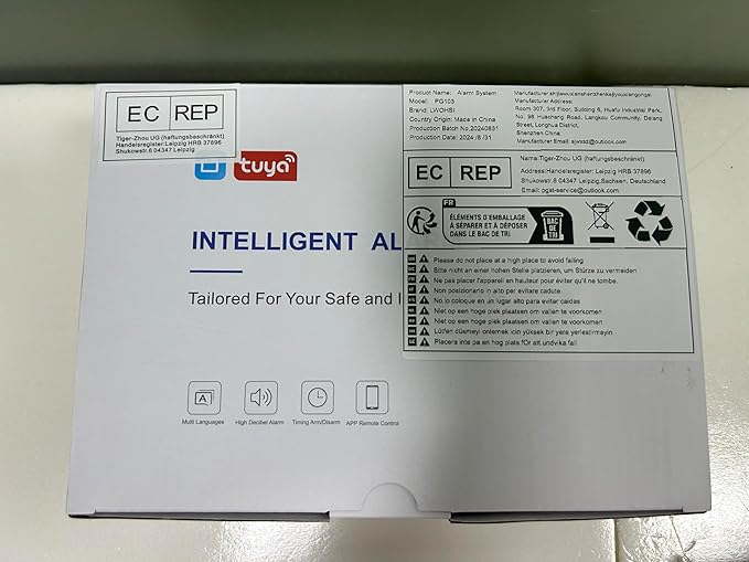 LWOHSI Home Security Alarm System,Wireless 4G/WiFi Home Security Systems with Door/Window Sensor,Tuya APP Alerts,24/7 Professional Monitoring,Work with Alexa and Google,DIY Customized Installation