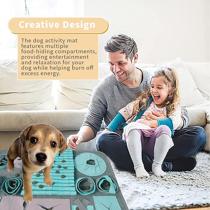 Snuffle Mat for Dogs, Pet Snuffle Mat for Small and Medium Dogs, Interactive Sniff Mat Feeding Mat for Puppies, Slow Feeder Dog Treat Mat for Training and Stress Relief