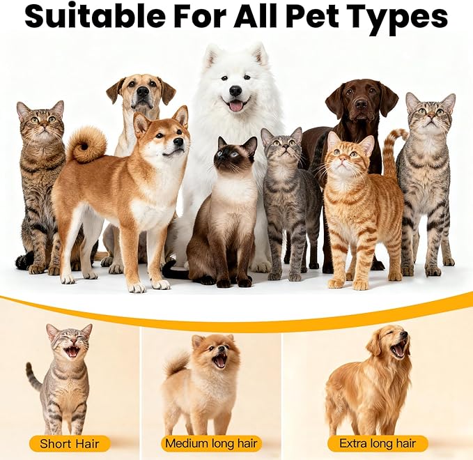 Dog Grooming Vacuum, All-in-One Pet Grooming Kit with Hair Clipper & Shedding Brush, Low Noise 12,000Pa Dog Hair Remover Vacuum, Pet Groomer Set with Cleaning Brushes, PG01