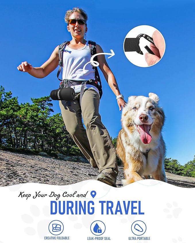 Lesotc Dog Water Bottle, Portable Water Dispenser with Water Bowl, Leak Proof Pet Travel Squeeze Bottle, Puppy Essentials Dog Stuff Accessories for Outdoor Walking, Hiking, Camping Doggie Gift