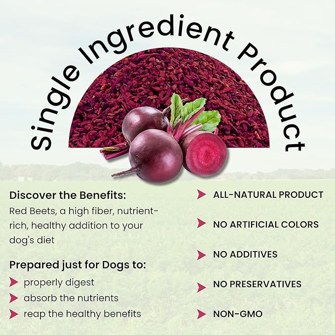 Olewo Original Red Beets for Dogs – Natural Anti Itch for Dogs, Dog Food Topper, Immune, Cleansing, Skin & Coat Support, Dehydrated Whole Food Dog Multivitamin, Fiber for Dogs, 2.2 lbs