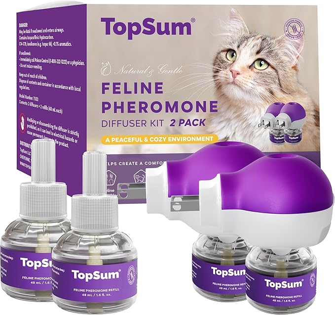Cat Pheromones Calming Diffuser: Premium Pheromone Diffuser for Cats - Cat Pheromones Diffuser - Cat Calming Diffuser - Cat Calming Pheromone Diffuser, 2 Pack (Purple)