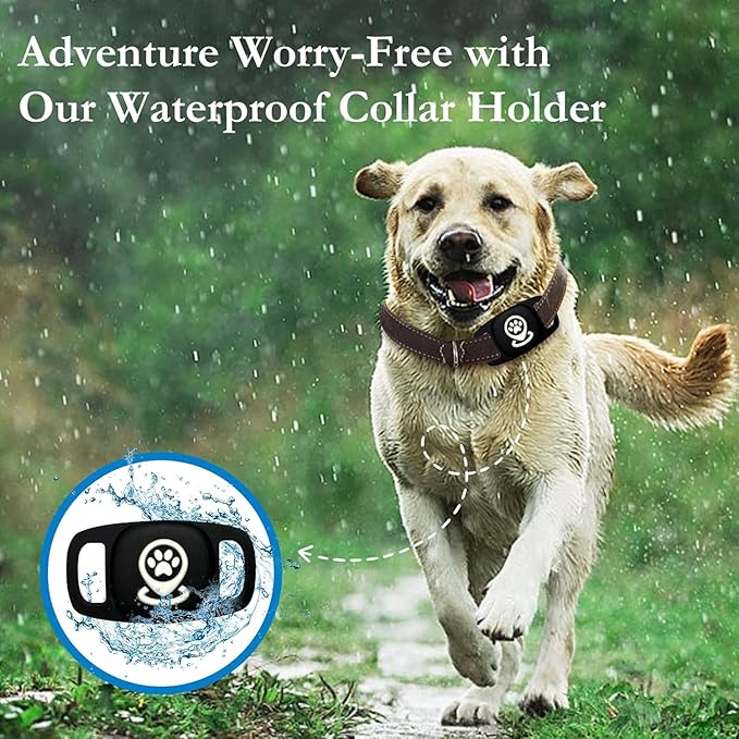 Pet Tracker for Dog, Dog Tracker Smart Pet Location Tracker with Holder, Smart Item Finder, MFi Certificated, No Monthly Fee, Works with Find My, iOS Only - Black Case
