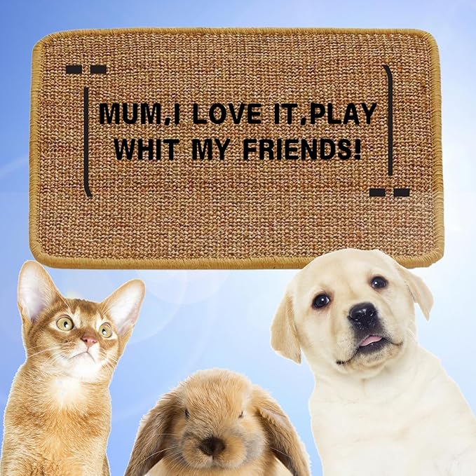 Cat Scratcher Mat, 23.6 X 15.7 Inch,sisal cat scratchers for Indoor Cats,cat Scratch pad,cat Scratching Board,cat Scratching Post,sisal Rug Carpet,cat Scratch Furniture Protector,Brown